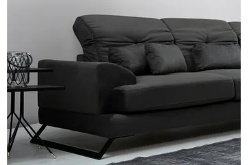 Jaraad Hörnsoffa med Divan Höger - Svart - Möbler - Soffa - Divansoffor & schäslongsoffa