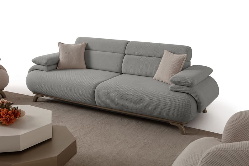 Kelnor 3-sits Soffa 246x81x97 cm, Grå