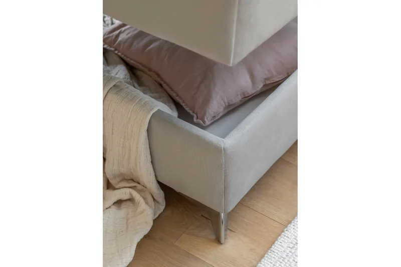 Laurece 4-sits Högervänd L-formad Bäddsoffa 125x210 cm i Sammet - Beige - Möbler - Soffa - Bäddsoffa