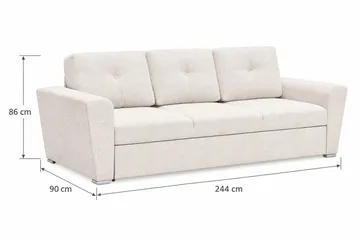Leia 3-sits Bäddsoffa i tyg - Beige - Möbler - Soffa - Bäddsoffa