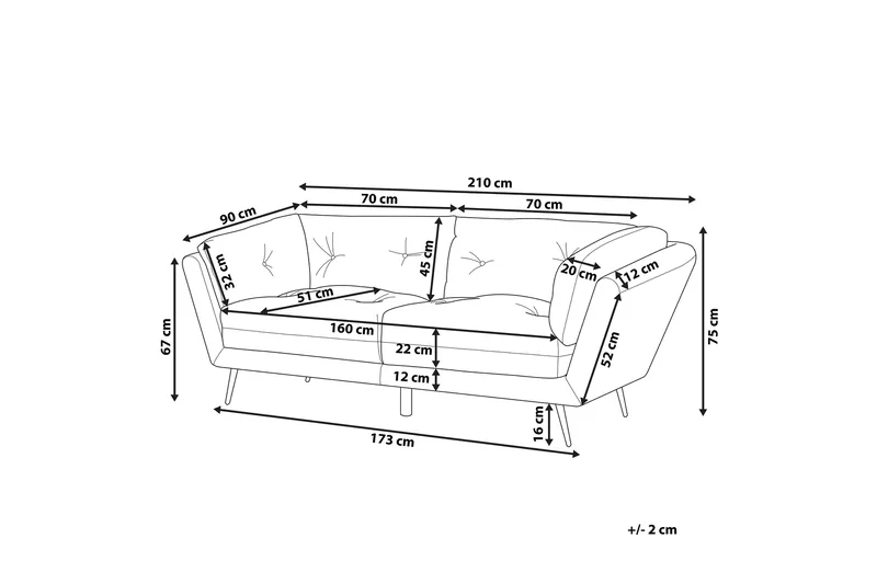Lenvik Soffa 3-sits - Svart/Vit - Möbler - Soffa - 3 sits soffa