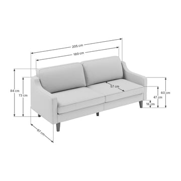 Lorvas 3-sits Soffa - Grå - Möbler - Soffa - 3 sits soffa