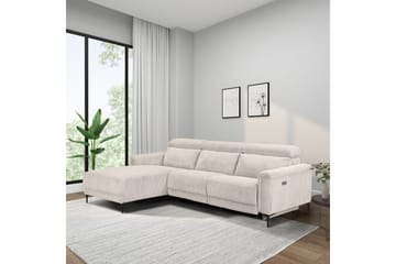 Lund 3-sits Vänstervänd Hörnsoffa med Recliner och Schäslong i Manchester - Vit - Möbler - Soffa - Biosoffa & reclinersoffa