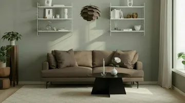 Menard 4-sits Djup Tygsoffa - Brun - Möbler - Soffa - 4 sits soffa
