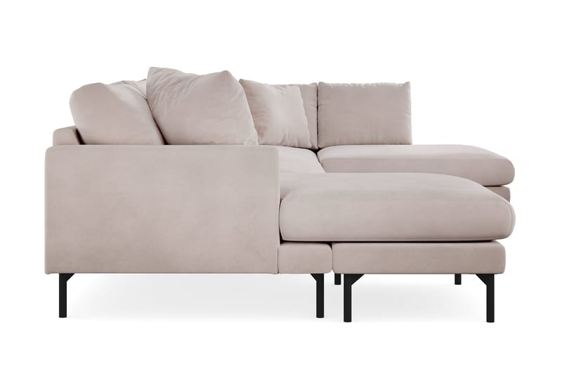 Menard 4-sits Högervänd Stor U-formad Djup Soffa med Divan och Schäslong i Sammet - Beige - Möbler - Soffa - Sammetssoffa