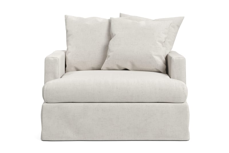 Menard Soffgrupp 4-sits Högervänd L-formad Schäslongsoffa + Fåtölj i Bouclé - Vit - Möbler - Soffa - Soffgrupp