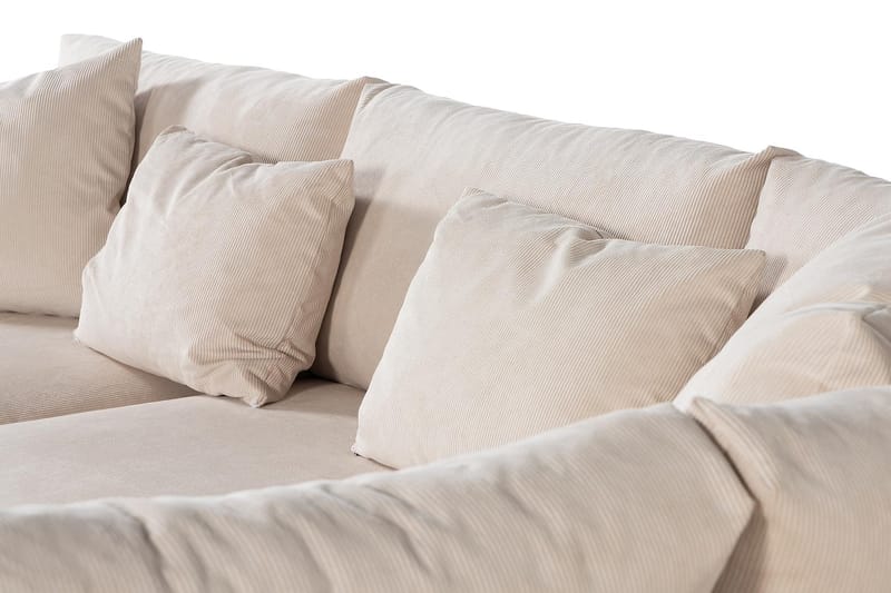 Menard Soffgrupp 4-sits Högervänd L-formad Schäslongsoffa + Stor Fåtölj i Manchester - Beige - Möbler - Soffa - Soffgrupp