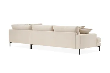 Menard Premium 5-sits Högervänd L-formad Djup Schäslongsoffa i Chenille - Ljusbeige - Möbler - Soffa - Divansoffor & schäslongsoffa