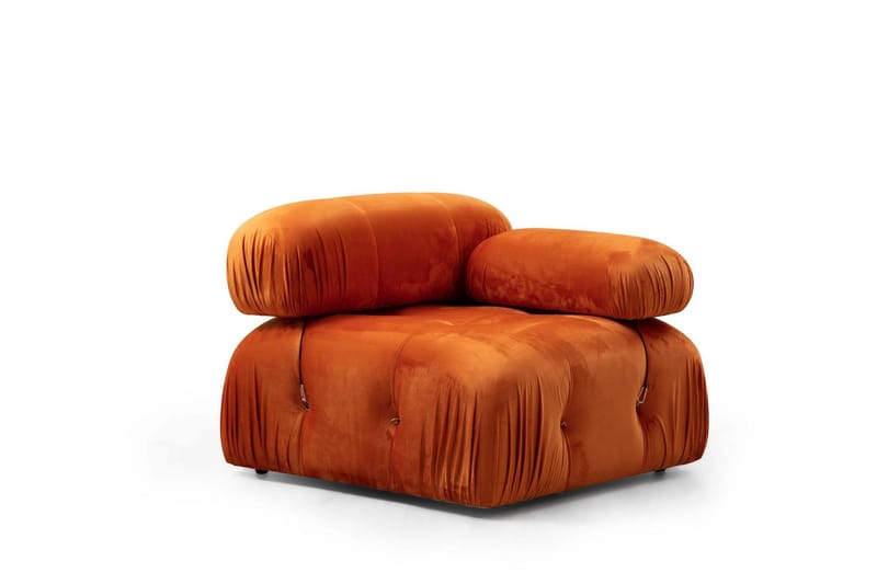 Belgin Högermodul / Fåtölj 95 cm med fasta armstöd och repdetaljer, Orange
