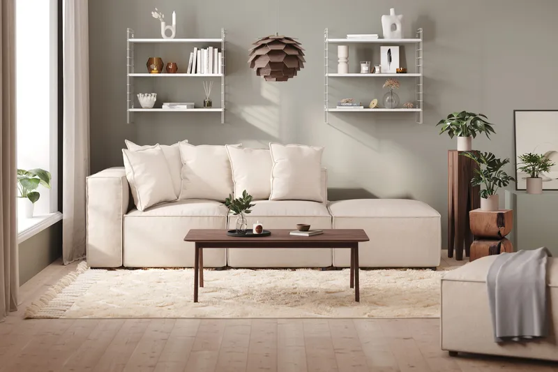 Cubo 1-sits Vänstermodul i Tyg 108 cm bred - Beige - Möbler - Soffa - Modulsoffor - Övriga moduler till modulsoffa