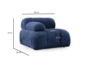 Belgin Högermodul / Fåtölj 95 cm med fasta armstöd - Blå - Möbler - Soffa - Modulsoffor - Övriga moduler till modulsoffa