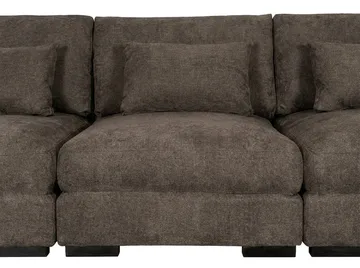 Dubai 3-sits soffa Extra Djup i Chenille - Mörkbrun - Möbler - Soffa - Modulsoffor - Komplett modulsoffa