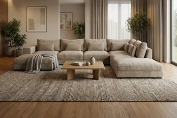 Dubai Hörnmodul i Tyg Extra Djup - Brun - Möbler - Soffa - Modulsoffor - Hörnmodul