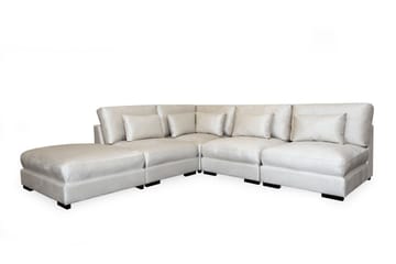 Dubai Schäslongsoffa Höger Sammet Extra Djup - Vit - Möbler - Soffa - Modulsoffor - Komplett modulsoffa