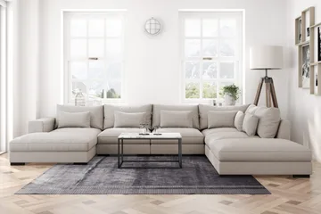 Dubai Stor U-modulsoffa med Divan Vänster 432 cm Extra Djup - Beige - Möbler - Soffa - Modulsoffor - Komplett modulsoffa