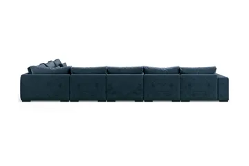 Dubai U-modulsoffa Large med Divan Vänster Sammet Extra Djup - Blå - Möbler - Soffa - Modulsoffor - Komplett modulsoffa