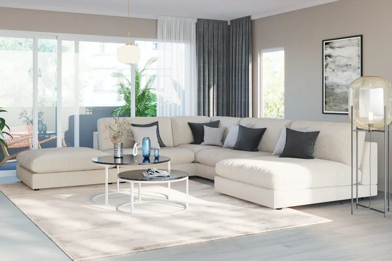 Arken 1-sits Hörnmodul i Manchester - Beige - Möbler - Soffa - Modulsoffor - Hörnmodul