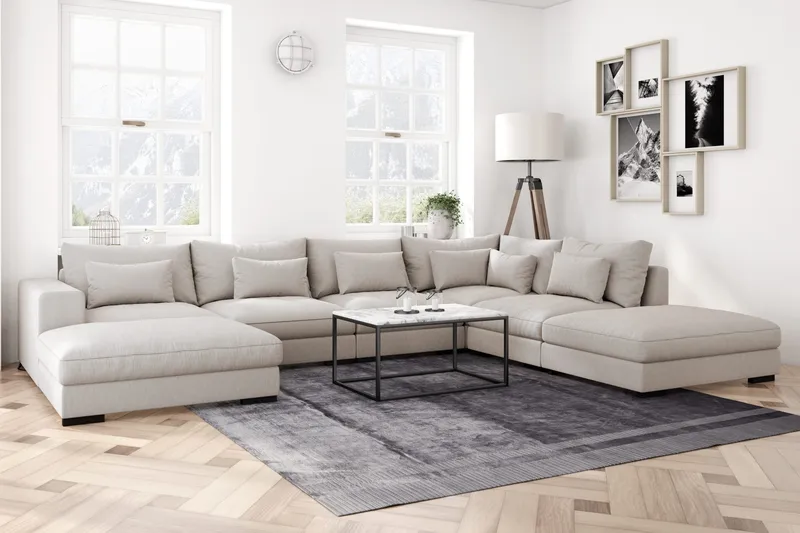 Dubai 1-sits Extra Djup Hörnmodul för Modulsoffa i Tyg - Beige - Möbler - Soffa - Modulsoffor - Hörnmodul