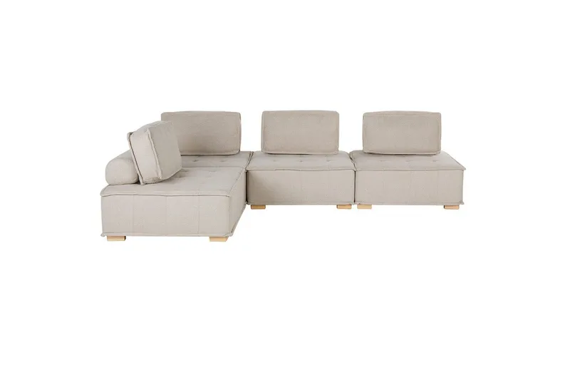 Hörnsoffa Tibro Beige/ljust trä, Beige/ljust trä