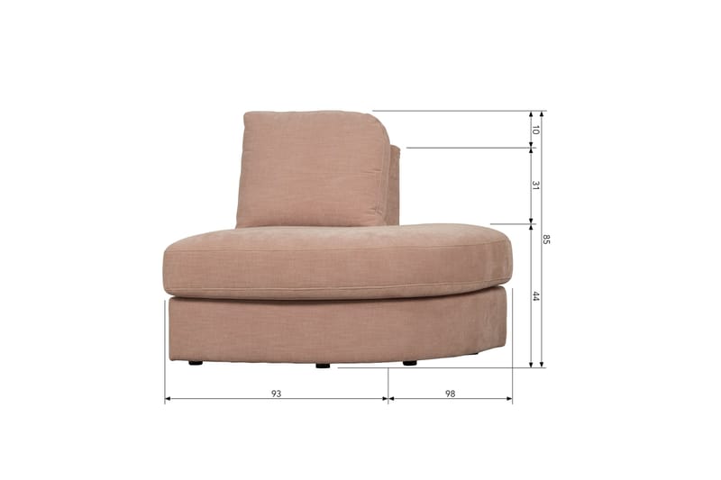 Kielstra Hörnmodul Höger - Rosa - Möbler - Soffa - Modulsoffor - Hörnmodul