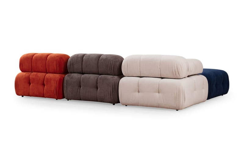 Belgin Bubblig Modulsoffa 3-sits med utfällbara armstöd och ryggstöd - Röd/Vit - Möbler - Soffa - Modulsoffor - Komplett modulsoffa