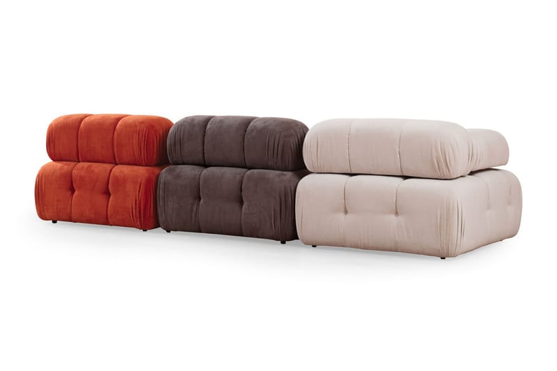 Belgin Bubblig Soffa 3-sits med utfällbara armstöd och ryggstöd - Röd/Vit - Möbler - Soffa - Modulsoffor - Komplett modulsoffa