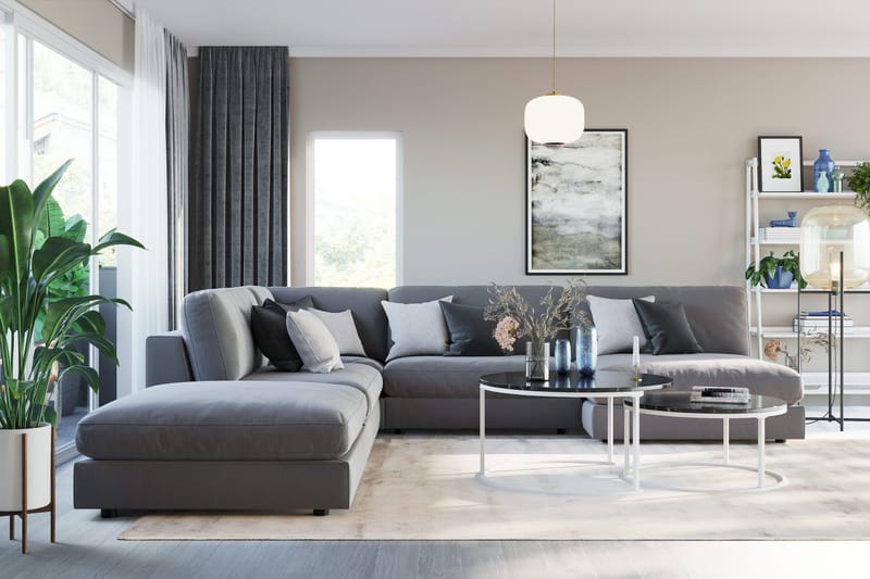 Arken 1-sits Mittmodul i Sammet 70 cm bred - Ljusgrå - Möbler - Soffa - Modulsoffor - Mittmodul