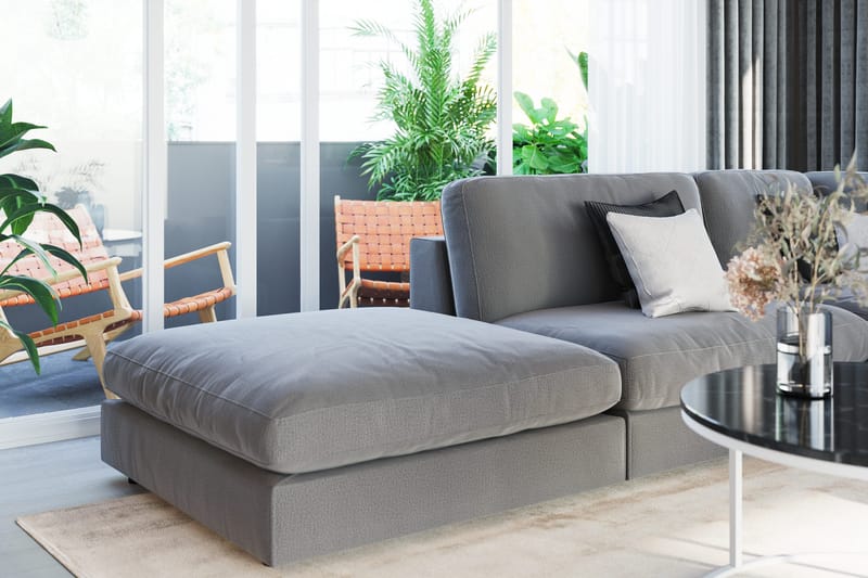 Arken 1-sits Mittmodul i Sammet 70 cm bred - Ljusgrå - Möbler - Soffa - Modulsoffor - Mittmodul