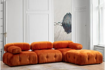 Belgin Mittmodul / Fåtölj 95 cm med fast ryggstöd och repdetaljer - Orange - Möbler - Soffa - Modulsoffor - Mittmodul