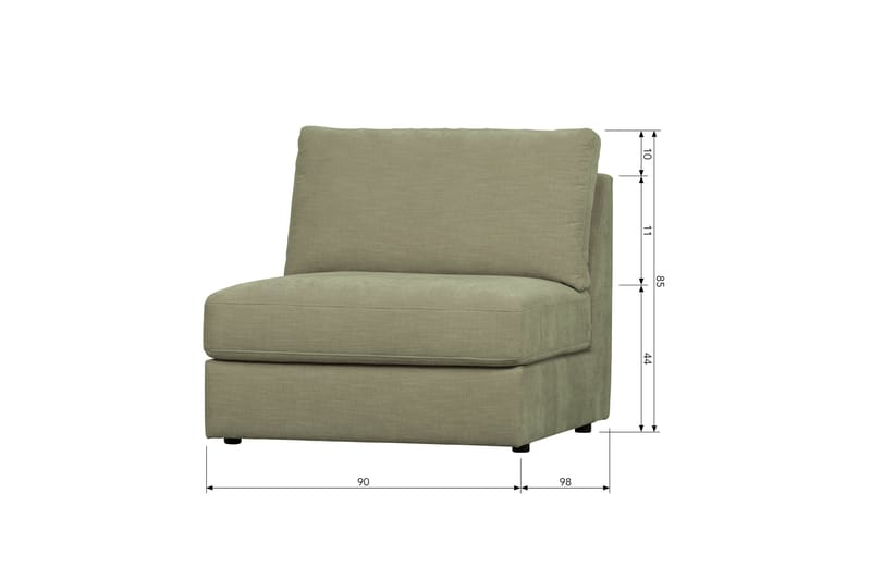 Kielstra Mittmodul - Grön - Möbler - Soffa - Modulsoffor - Mittmodul