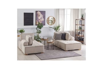 Modulsoffa Tibro Beige/ljust trä - Beige/ljust trä - Möbler - Soffa - Modulsoffor - Komplett modulsoffa