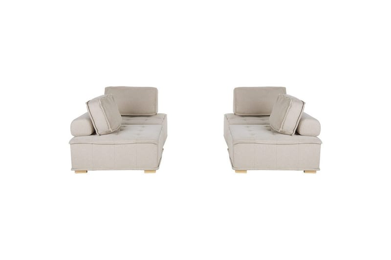 Modulsoffa Tibro Beige/ljust trä - Beige/ljust trä - Möbler - Soffa - Modulsoffor - Komplett modulsoffa