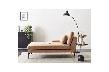 Schäslong Ewron Beige, svart, Högervänd - Beige, svart, Högervänd - Möbler - Soffa - Modulsoffor - Övriga moduler till modulsoffa