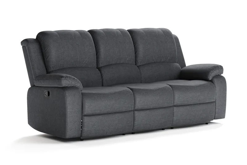Norbo Reclinersoffa - Fällbar soffa 3-sits - Biosoffa i Tyg, Mörkgrå