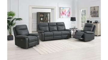 Norvian Reclinersoffa 3-sits Elektrisk - Svart - Möbler - Soffa - 3 sits soffa