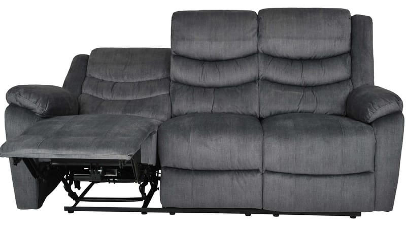 Olvani 3-sits Reclinersoffa i tyg elektrisk - Grå - Möbler - Soffa - 3 sits soffa