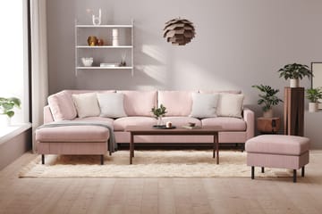 Peppe 4-sits Vänstervänd L-formad Schäslongsoffa i Manchester - Rosa - Möbler - Soffa - Divansoffor & schäslongsoffa - 4 sits soffa med divan