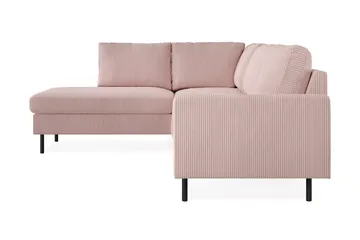 Peppe 4-sits Vänstervänd L-formad Schäslongsoffa i Manchester - Rosa - Möbler - Soffa - Divansoffor & schäslongsoffa - 4 sits soffa med divan