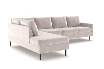 Peppe 4-sits Vänstervänd L-formad Schäslongsoffa i Manchester - Beige - Möbler - Soffa - Divansoffor & schäslongsoffa