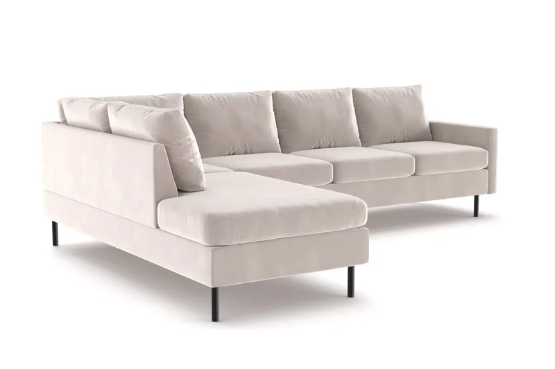Peppe 4-sits Vänstervänd L-formad Schäslongsoffa i Manchester - Beige - Möbler - Soffa - Divansoffor & schäslongsoffa