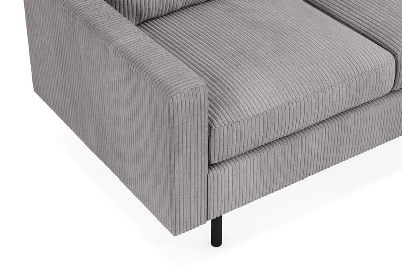 Peppe Soffgrupp 3-sits Soffa + Fåtölj + Fotpall i Manchester - Grå - Möbler - Soffa - Soffgrupp
