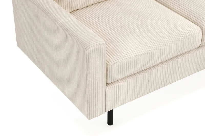 Peppe Soffgrupp 3-sits Vändbar L-formad Divansoffa + Fåtölj + Fotpall i Manchester - Beige - Möbler - Soffa - Soffgrupp