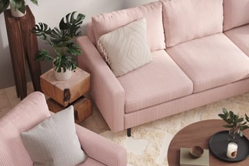 Peppe Soffgrupp 3-sits Vändbar L-formad Divansoffa + Fåtölj + Fotpall i Manchester - Rosa - Möbler - Soffa - Soffgrupp