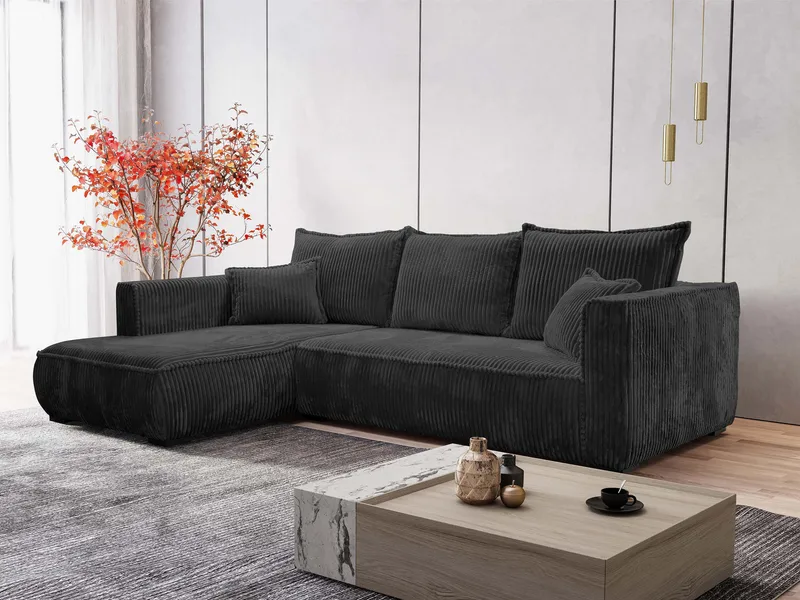 Puente 4-sits Soffa med divan - svart - Möbler - Soffa - Divansoffor & schäslongsoffa