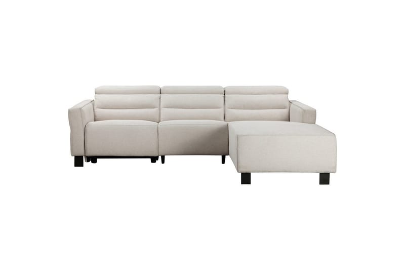 Reclinersoffa med hörn Loft24 Carpari Reclinersoffa 3-sits White Right-faced Belfast fabric