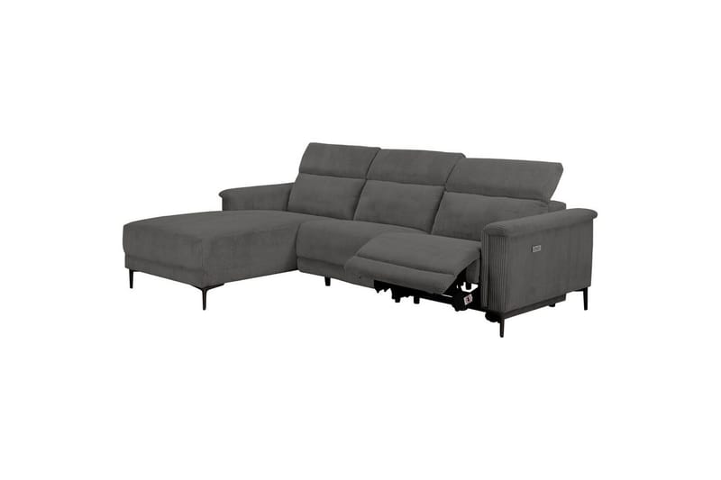 Reclinersoffa med hörn Loft24 Hörnsoffa Loft24 Lund med elektrisk recliner Grey Left-faced - Möbler - Soffa - Biosoffa & reclinersoffa