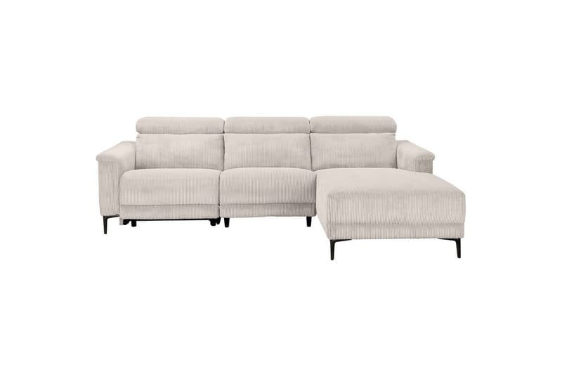 Reclinersoffa med hörn Loft24 Hörnsoffa Loft24 Lund med elektrisk recliner White Right-faced