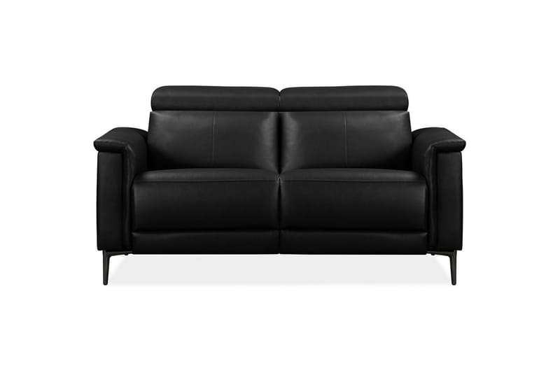 Reclinersoffa utan hörn Loft24 2-sitssoffa Lund Svart, Läder/PU, Elektrisk vilstol Svart, Graphite Grey - Möbler - Soffa - Skinnsoffor