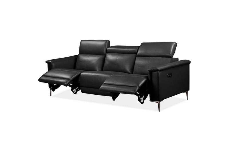 Reclinersoffa utan hörn Loft24 3-sitssoffa Lund Cognac Antracit - Möbler - Soffa - 3 sits soffa