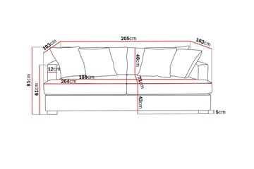 Rossita 3-sits Djup Soffa i Manchester - Brun - Möbler - Soffa - 3 sits soffa